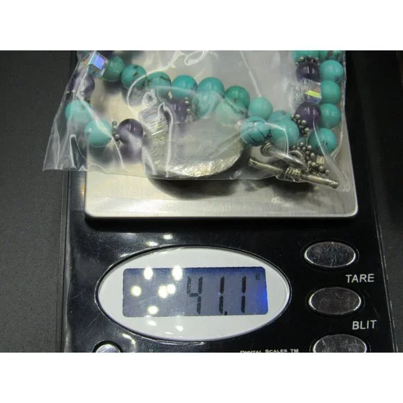 16" Sterling Silver Stone And Amethyst Asian Characters Pendant Necklace - Picture 7 of 7